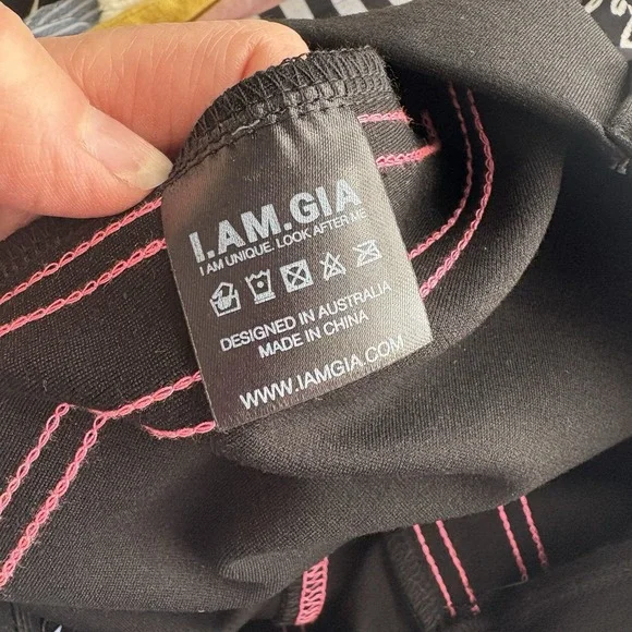 I Am Gia Pants‎ Womens Small pink Black Stripe Flare - Picture 12 of 13